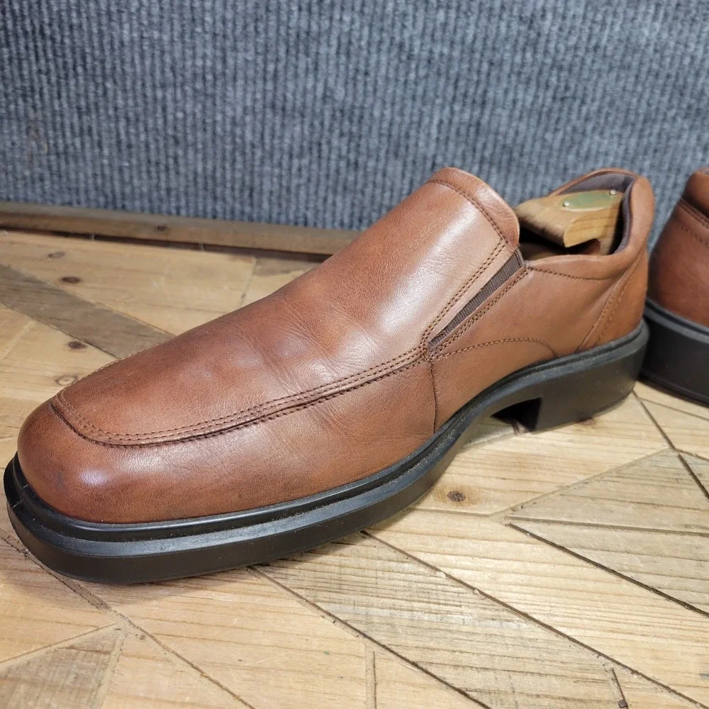 ecco‎ Helsinki 2 Men's Leather Slip-on Shoes Size US 12, EU 46 Brown Loafers